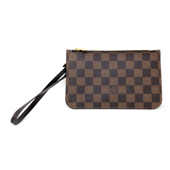 Louis Vuitton Neverfull PM Pochette Pouch Damier Ebene NWOT - Picture 2 of 10